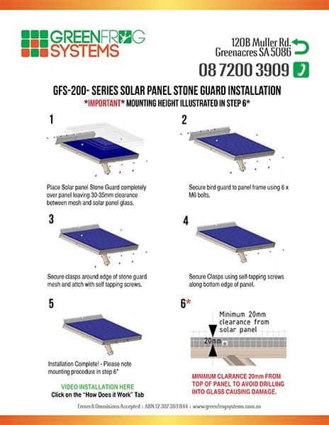 solar panel stone guard installation instructions